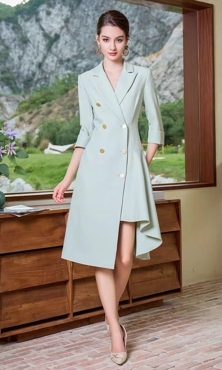 Step into a serene state of style with our Sage Green Double-Breasted Dress. It's time to refresh your look with a splash of spring's favorite hue. 🌿 #EleganceInBloom #SageStyle #fbt #FashionByTeresa #DoubleBreastedDress #SpringFashion #Trendsetter #StyleRefresh