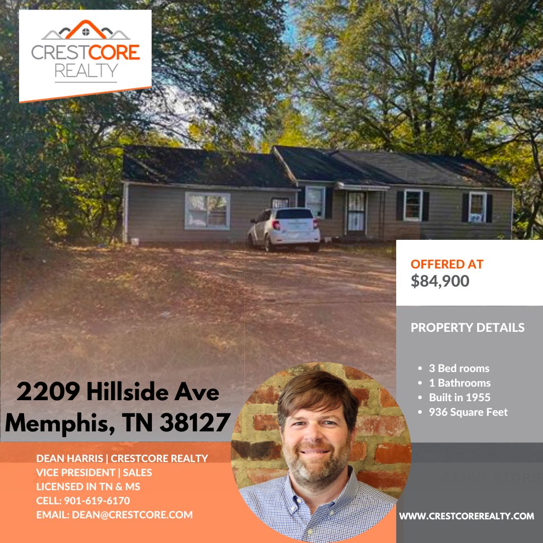 Fantastic investment opportunity in the Shelby area. This 3br/1 bath single-family home is in the 38127 area. #realestate #realestateinvestment #Justlisted #sold #broker #mortgage #homesforsale #ilovememphis #memphistennessee #Memphis