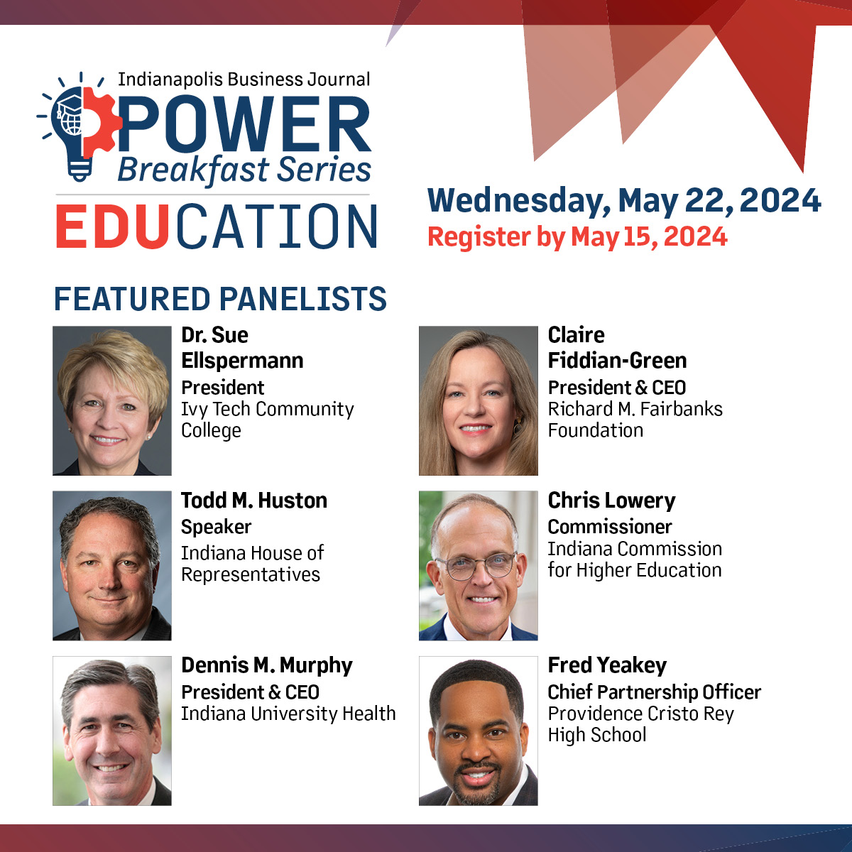 Join us for IBJ's Education Power Breakfast on May 22! Hear from our expert panelists as they explore and debate the job Indiana is doing to prepare students. Don't miss out on this opportunity to network and learn. See you there! 🍎🎒✍️📓 #IBJeducation ow.ly/8z8E50Rl8yl