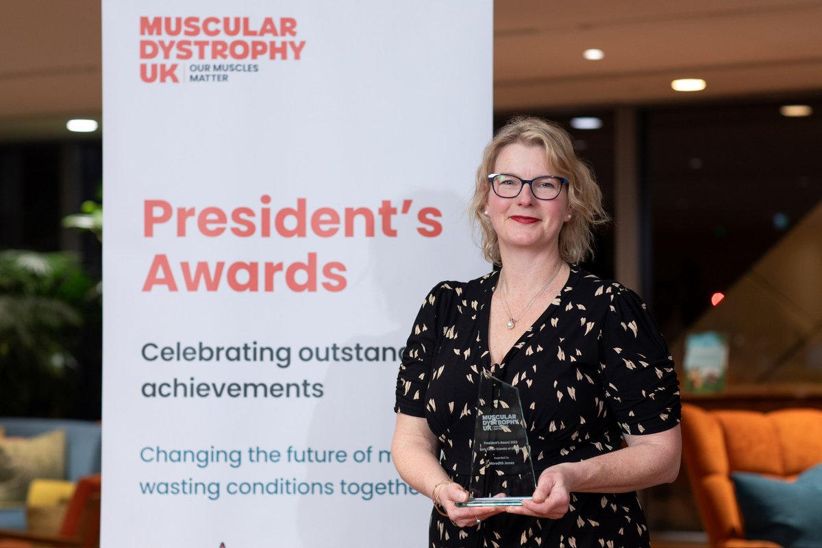 🎉 Meredith James, super talented specialist neuromuscular physiotherapist at the John Walton Dystrophy Research Centre @jwmdrc in Newcastle received a prestigious President Award from @MDUK_News earlier this year - they recognise heroes going above & beyond in the MD community💫