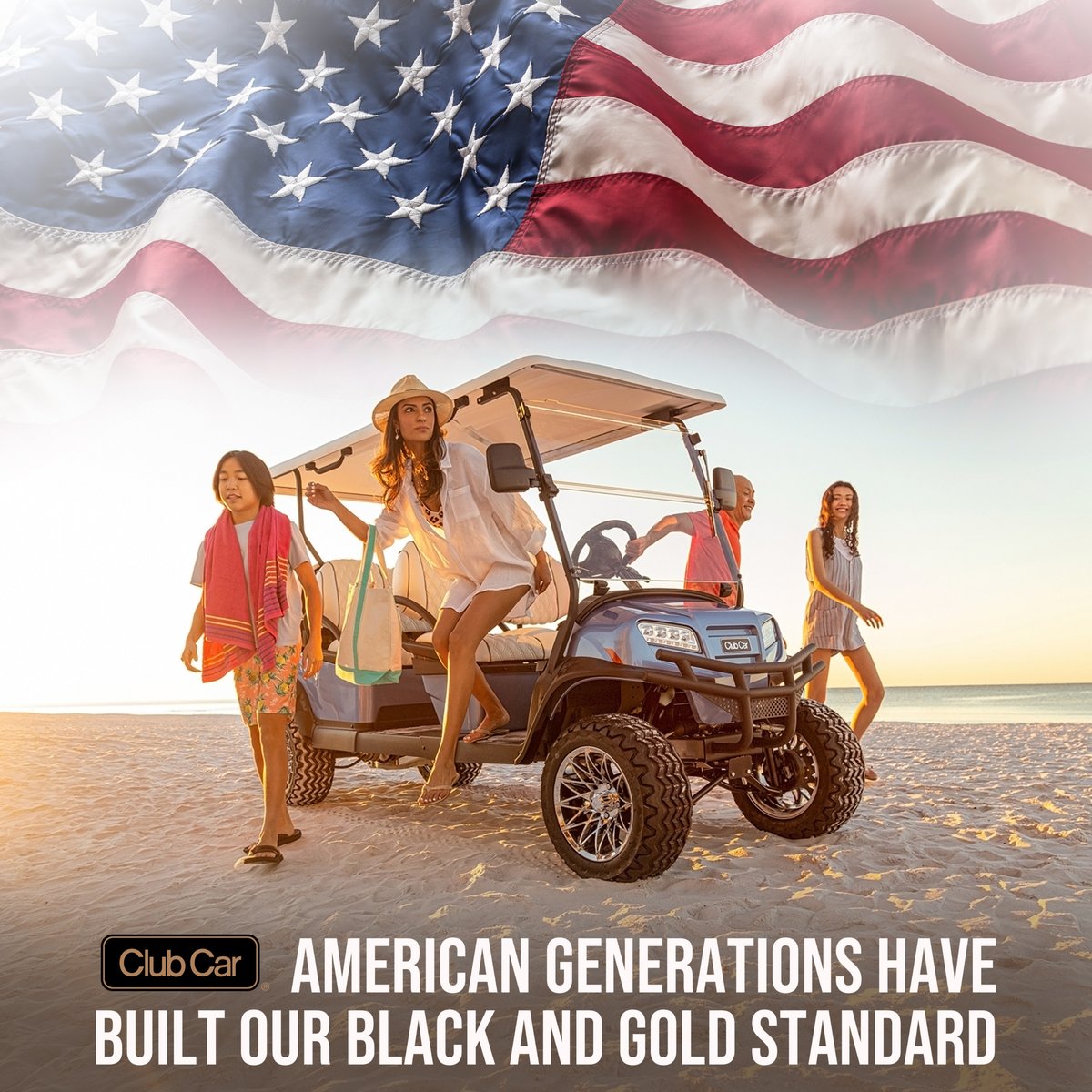 The black and gold standard: built by American generations.💙❤️ Begin your Club Car journey today and join the legacy of enduring quality and a commitment to exceeding expectations: bit.ly/41DJfOx