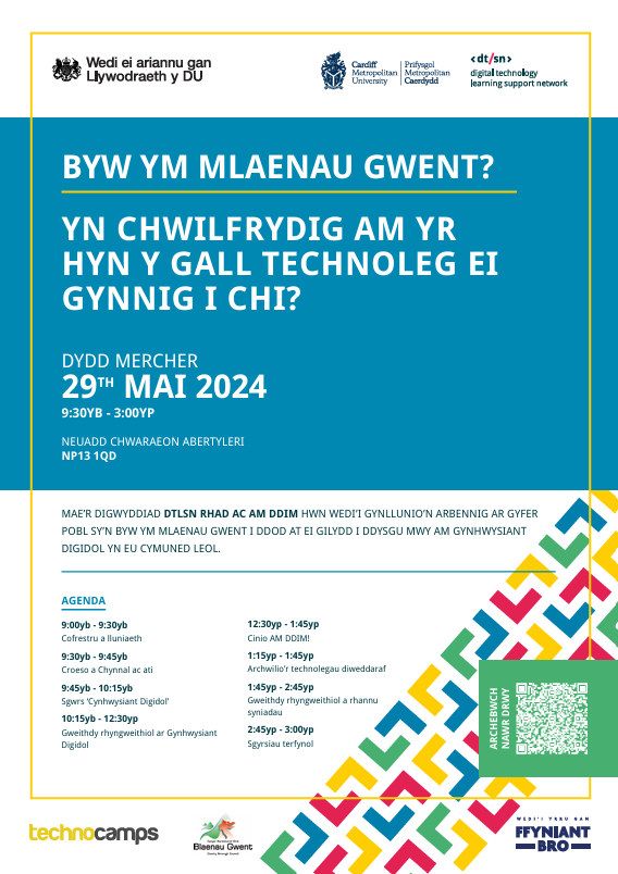 Ydych chi'n byw ym Mlaenau Gwent? Ymunwch â’r digwyddiad rhad ac am ddim hwn gyda Phrifysgol Metropolitan Caerdydd a chymerwch ran mewn gweithdai technoleg AM DDIM! (yn gynnwys cinio)

29 Mai, Canolfan Hamdden Abertillery

Archebwch yma: tinyurl.com/yfbfrvbr

#BlaenauGwent