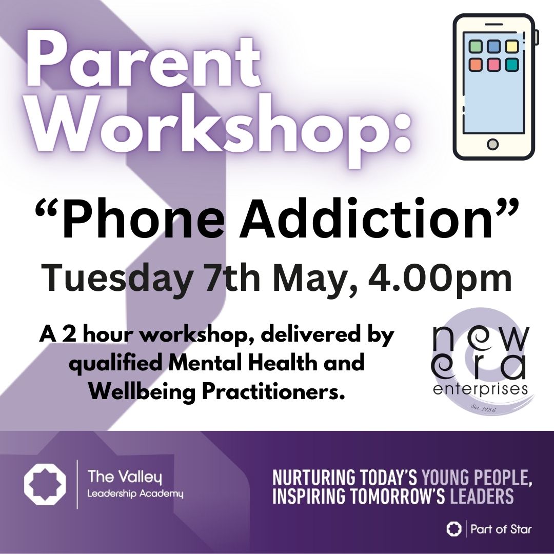 With a clear focus upon the young person’s physical health and wellbeing, the workshop will cover: -Links between excessive phone use + anxiety -Impacts upon low mood + self-esteem -Benefits of reducing phone use -Strategies for parents to support the young persons resilience.