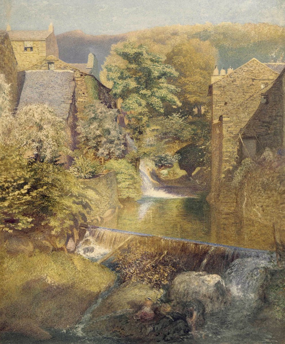 Ambleside Mill, Westmoreland, Cumbria by Alfred William Hunt RWS (1830-1896) Pencil and Watercolour with gum arabic and with scratching out on paper (Sold at Auction 2016)