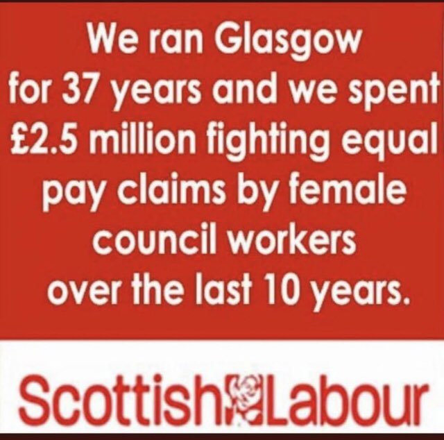 @Soryia When you spend millions stopping female workers from getting equal pay and then think that people have short memories.

This is why Glasgow is having the issues that they are just now.