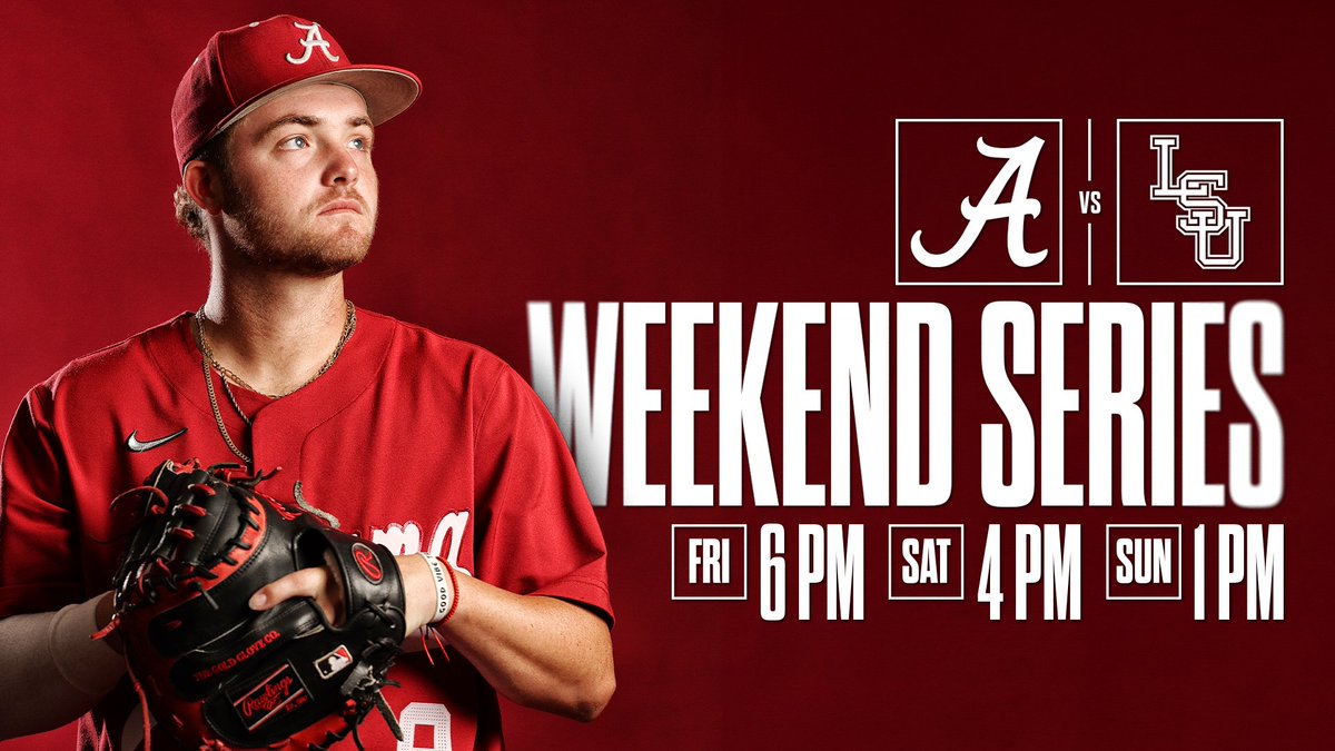 LAST regular season series at The Joe 🆚 LSU 📍 The Joe ⏰ May 10-12 🎟️bit.ly/4bkmGmA #RollTide | @AlabamaBSB