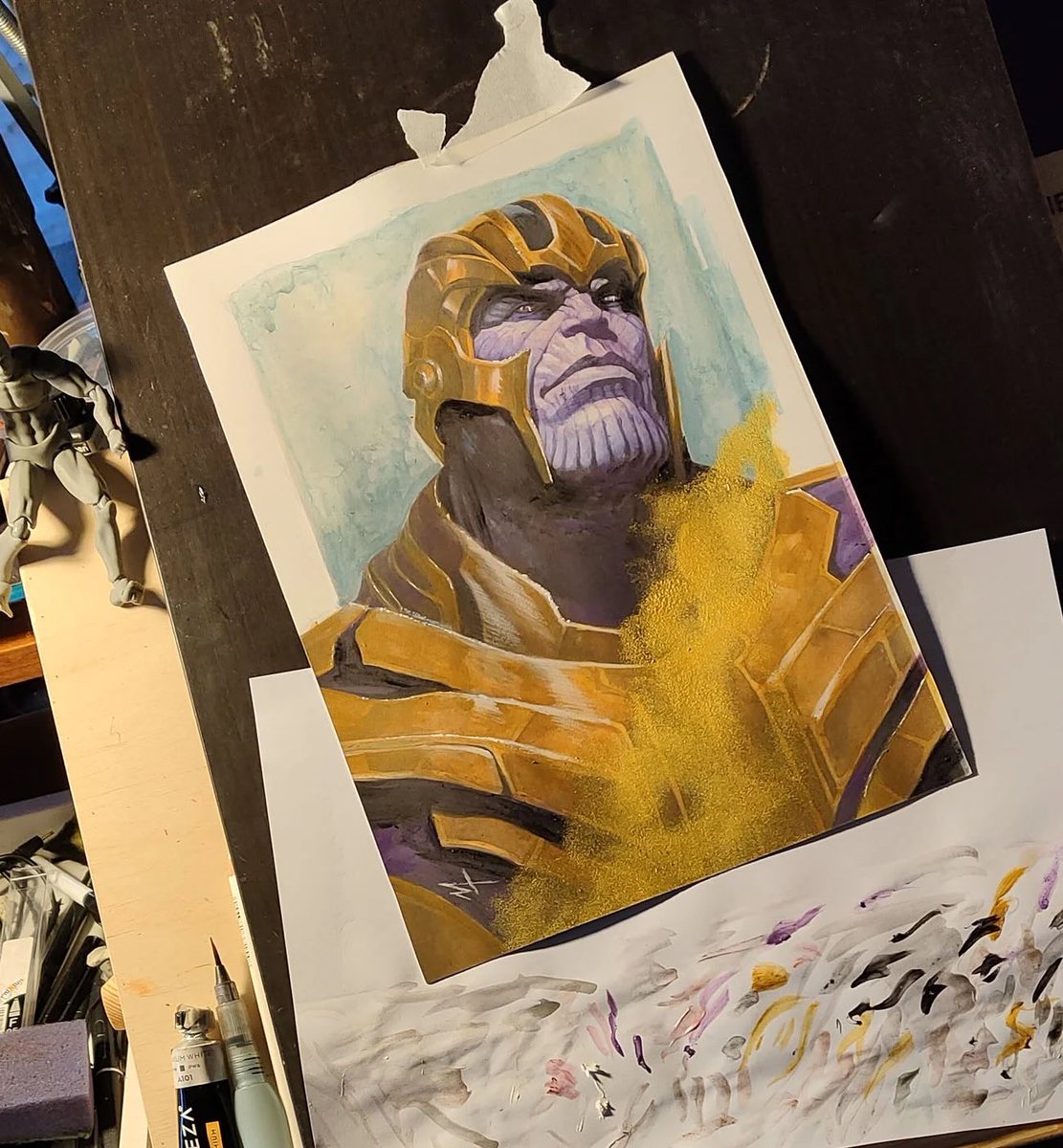 Thanos #thanos @marvel #comicart #supervillian #artistonx @marcoturini