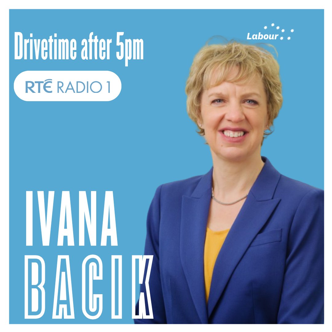 📻️ Labour leader @ivanabacik will join @drivetimerte after 5pm this evening. Tune in live 👉️rte.ie/radio/radio1/