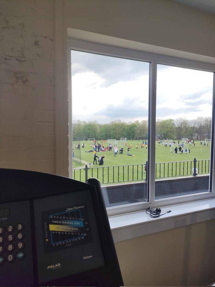 This evening's gym view.... Primary school football tournament at school..