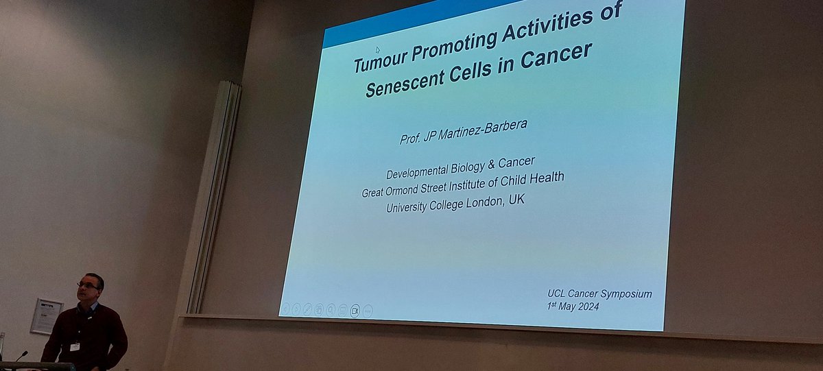 J.P. Martinez-Barbera discussed how senescence is involved in the pathogenesis of various tumours and cancers in his presentation. @UCLchildhealth