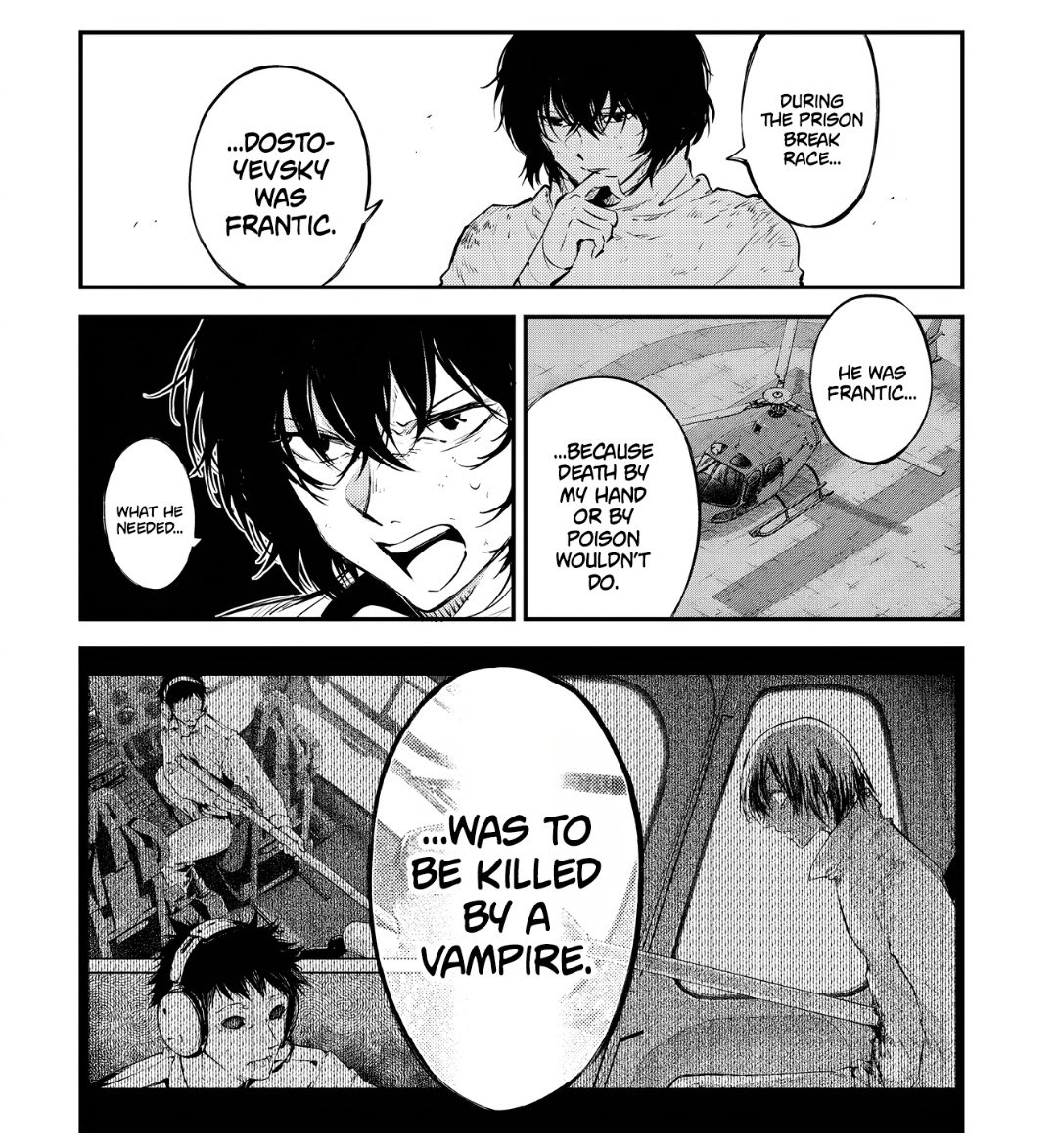 this is crazy fyodor planned all of this out and dazai figured it out in SECONDS
