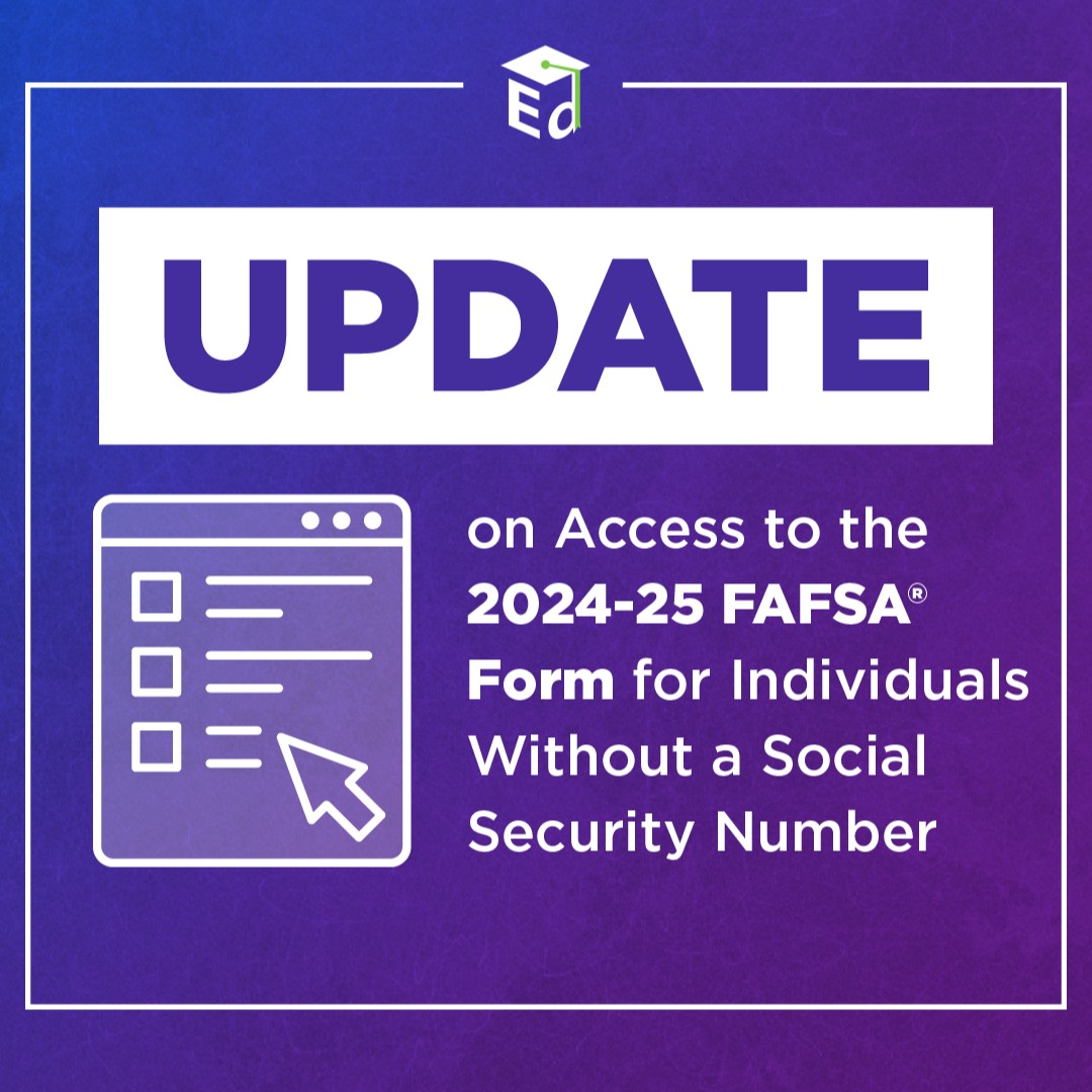 FAFSA® FORM UPDATE Learn about updates to FAFSA® identity verification for applicants & contributors without a Social Security Number (SSN): studentaid.gov/announcements-…