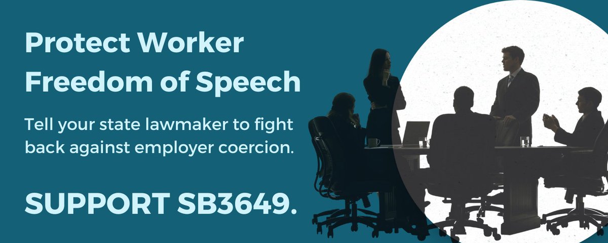 Calling all Illinois @RWDSU members: TAKE ACTION to protect workers from captive audience meetings! Ask your legislator to co-sponsor the Illinois Worker Freedom of Speech Act, SB3649: act.aflcio.org/letters/protec…