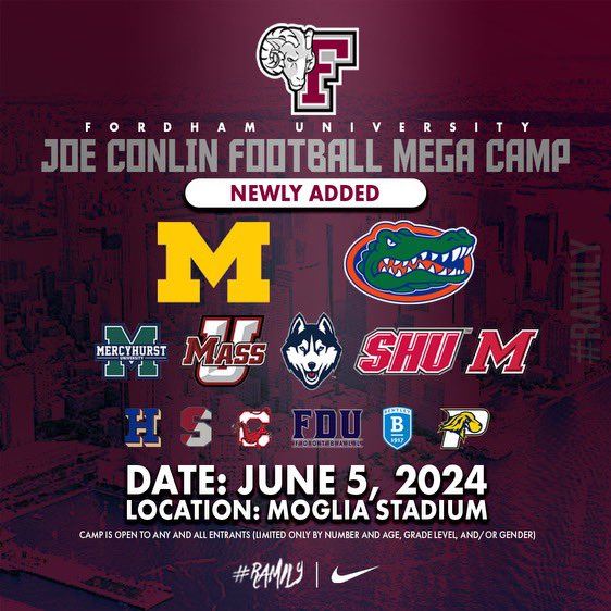 Come out & COMPETE 🙌 Register now at joeconlinfootballcamps.com ‼️ #RAMILY 🐏