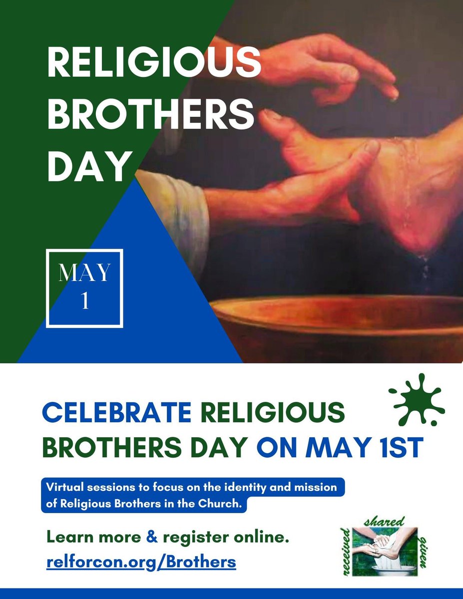 Join us in celebrating #ReligiousBrothersDay! Zoom sessions at 1pm and 7pm central will lift up the identity & mission of Religious Brothers in the church. Join us, friends. > relforcon.org/Brothers