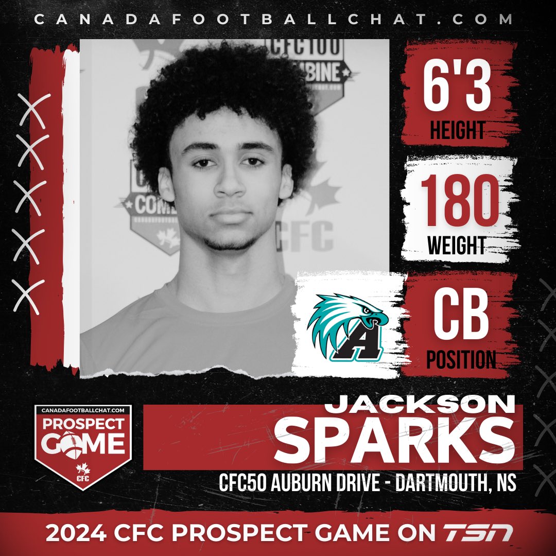 Jackson Sparks (@jacksonsparks08) on Twitter photo I'm excited to announce that I will be participating in the <a href="/CFCProspectGame/">CFC Prospect Game</a> on May 31st, live on <a href="/TSN_Sports/">TSN</a>! Huge thank you to <a href="/chatfootball/">CanadaFootballChat</a> for this amazing opportunity. ๐๐พโผ๏ธ I'm excited to announce that I will be participating in the <a href="/CFCProspectGame/">CFC Prospect Game</a> on May 31st, live on <a href="/TSN_Sports/">TSN</a>! Huge thank you to <a href="/chatfootball/">CanadaFootballChat</a> for this amazing opportunity. ๐๐พโผ๏ธ