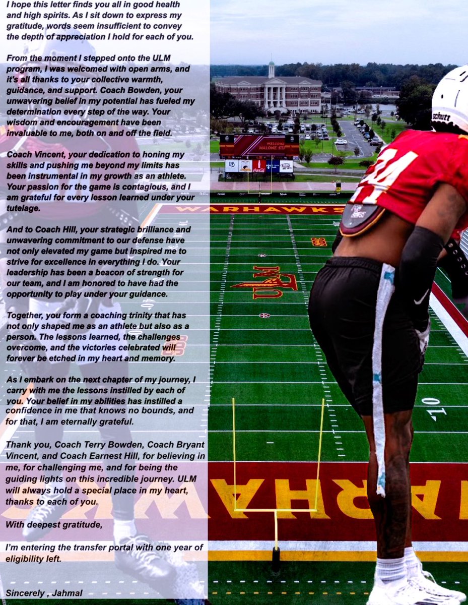 Sincerely, Jahmal