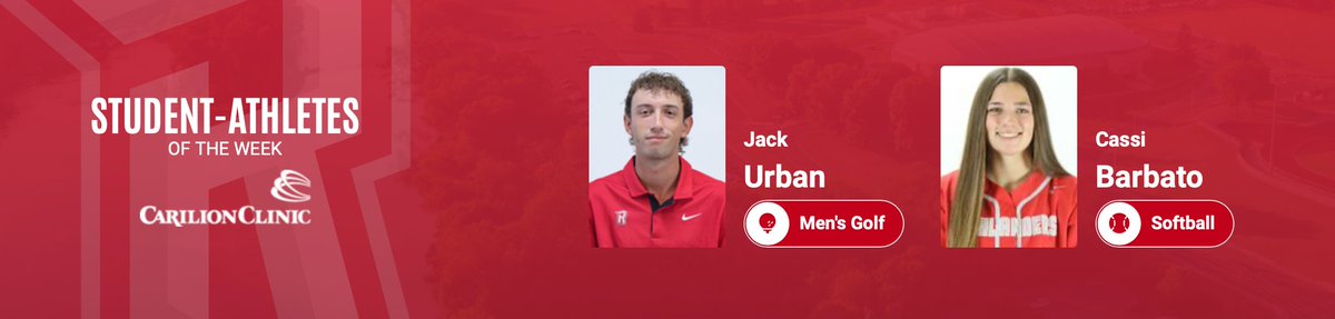 Here’s a look at the @CarilionClinic Student-Athlete Spotlight! This week’s athletes are @RadfordMGolf's Jack Urban and @RadfordSoftball's Cassi Barbato! #RiseAndDefend x #BigSouthMade