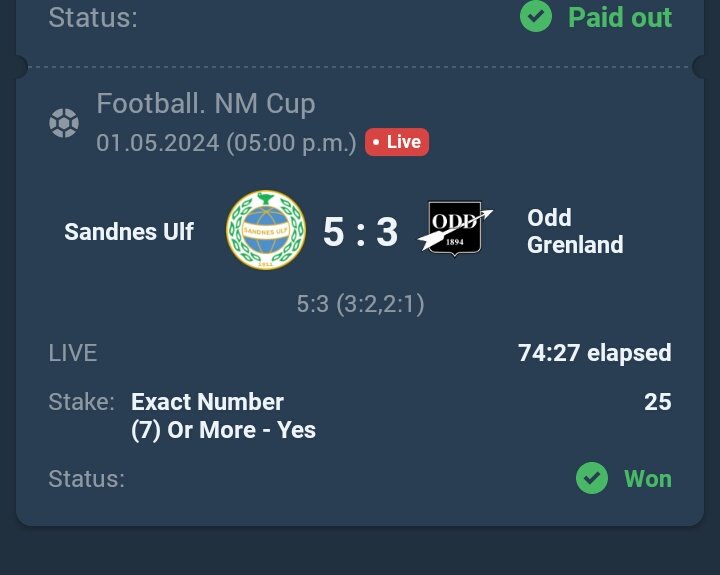 Paid out✅
If you played live , kudos!