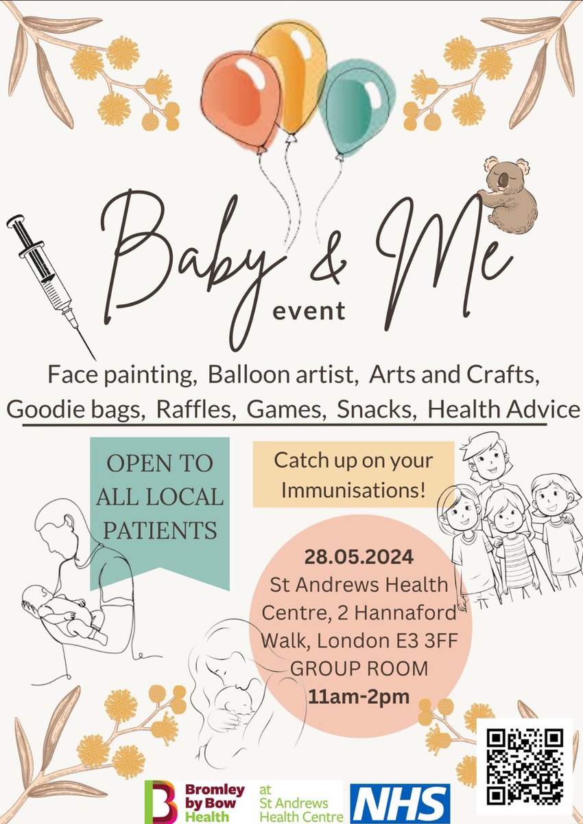 Parents and baby event @BBB_Health . Open to our local community. Details below: