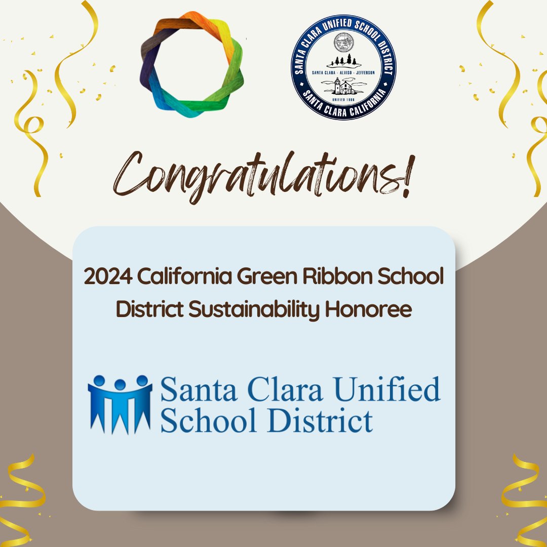 Exciting Announcement! Ten Strands is proud to support the @SantaClaraUSD as they are being recognized as a bronze-level in the California Green Ribbon Schools award! 🎉🏆 Keep an eye on our newsletter coming tomorrow for an exclusive feature!