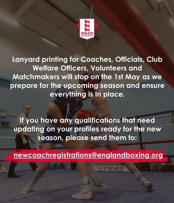 Statement from England Boxing's Workforce department. #EnglandBoxing