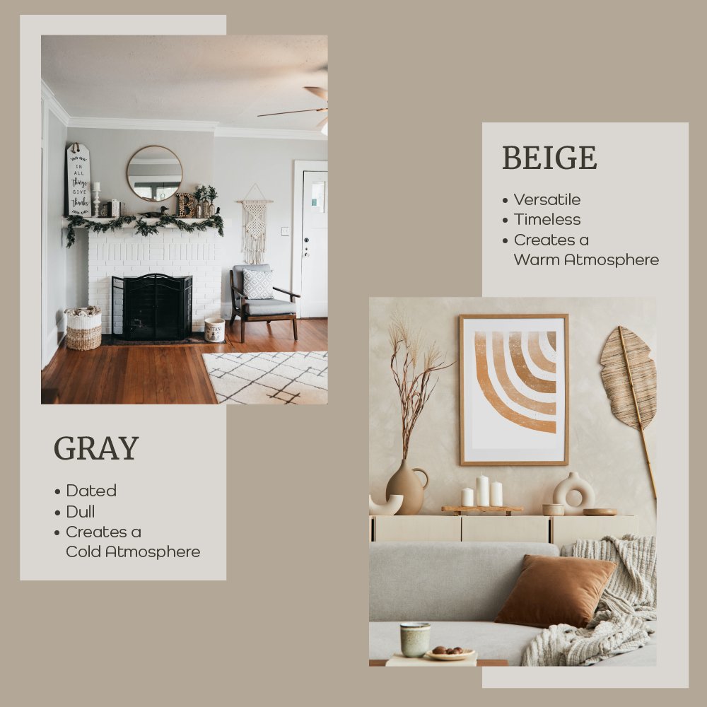 Gray is seen as dull and dated, while beige is versatile and timeless. Do you prefer gray or beige rooms in your home?
Gina Duncan, R PB
Fine Island Properties RB-21124  #hawaiirealestate #fineislandproperties #ginaduncan #mauirealestate #oahurealestate #hawaiirealtor