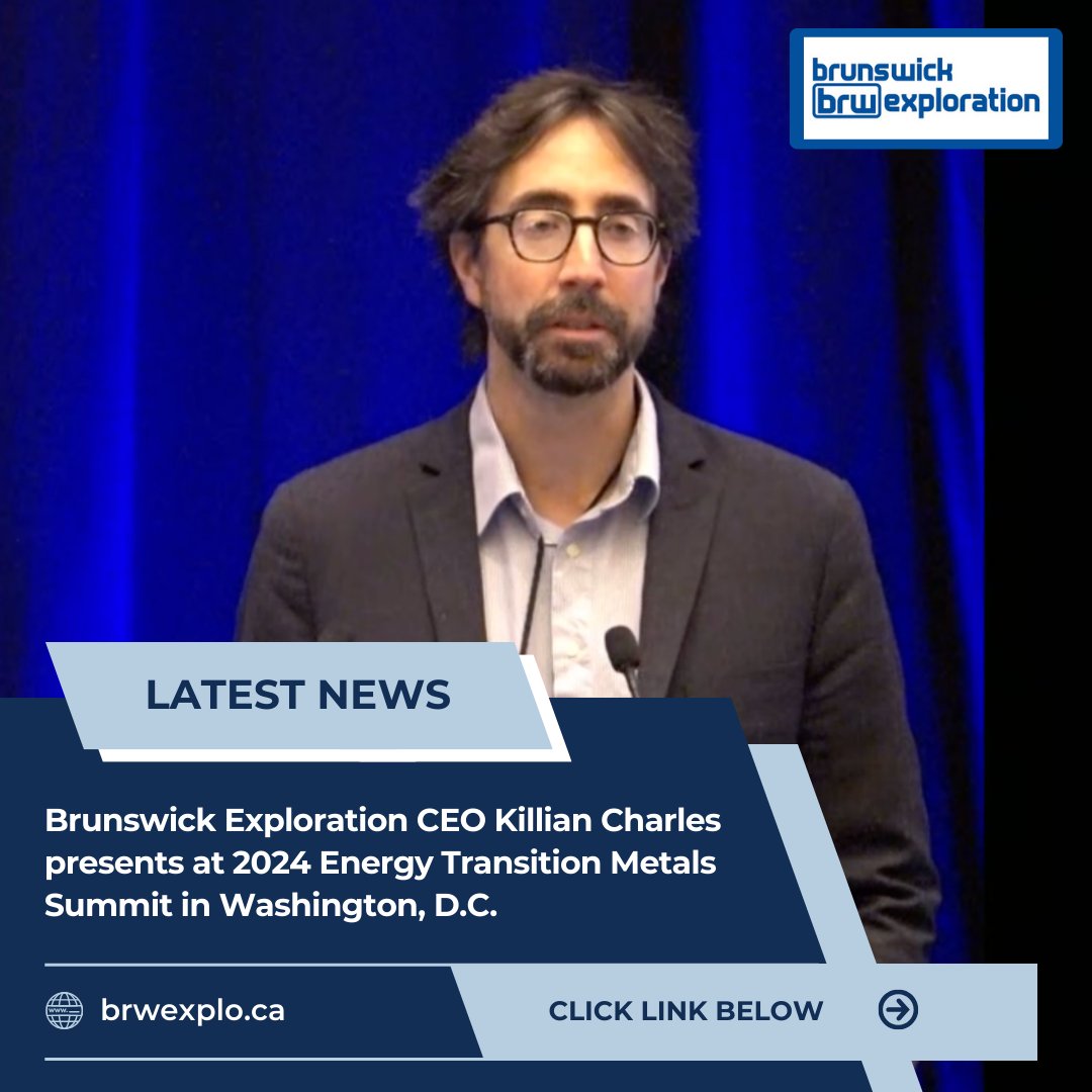 Brunswick Exploration CEO Killian Charles showcased the Mirage project in Quebec at the 2024 Energy Transition Metals Summit held in Washington, D.C. Watch the full presentation at gowebcasting.com/events/preciou…

#BrunswickExploration #Mirage #TransitionMetals