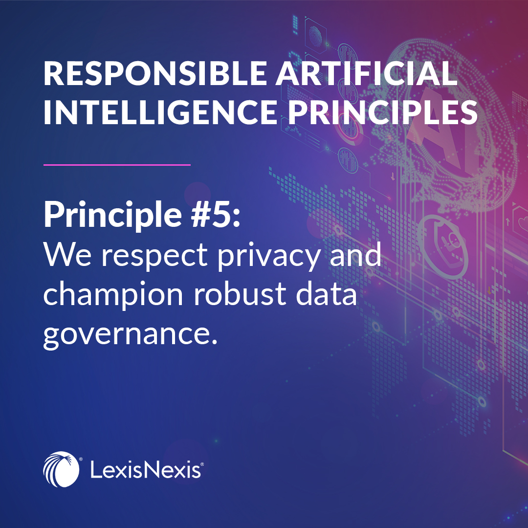 We are responsibly developing legal AI solutions following the RELX Responsible AI Principles: ow.ly/kgTz50R2ff6 
Prioritizing privacy and governance in our AI data practices ensures we maintain trust and can sustain our reputation as an ethical provider. #EthicsInAI #GenAI