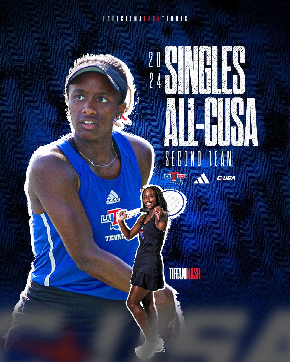 Saved her best season for last, going 15-5 in singles. Congrats, Tiffani Nash, on being named Second Team All-CUSA! 🥈