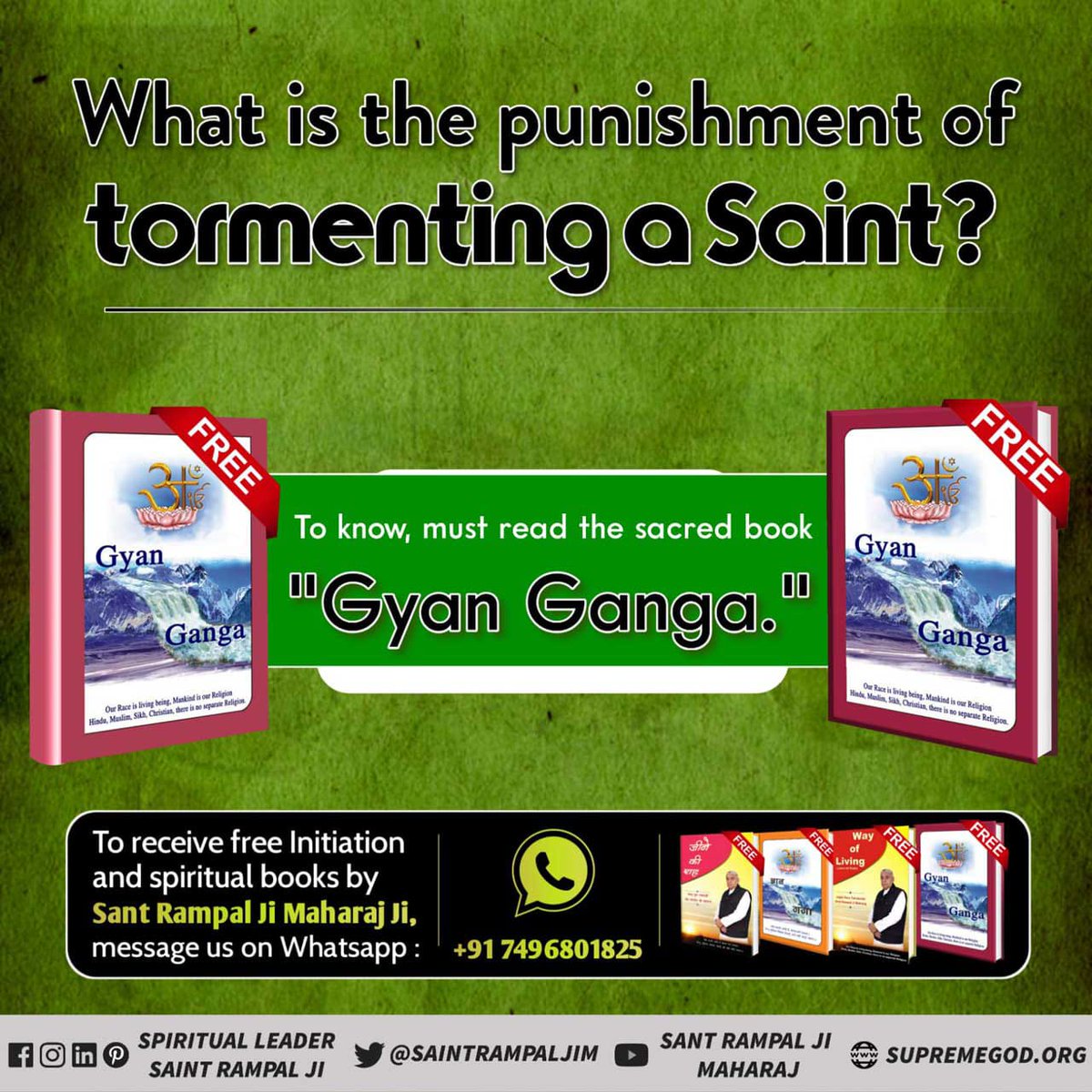What is the punishment of tormenting a Saint?
#hindiquotes
#SantRampalJiMaharaj
#SaintRampalJiQuotes #SantRampalJiQuotes #SantRampalJiMaharaj
#SaintRampalJi
#KabirisGod                  
#SupremeGod
To know, must read the sacred book 'Gyan Ganga.'