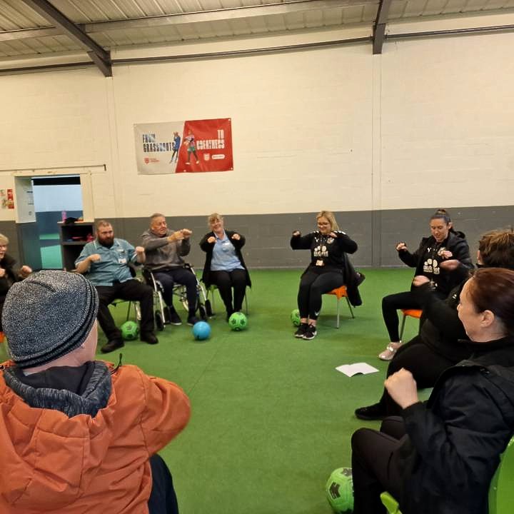The team at Scotia Heights had a great day at Port Vale FC's walking football session ⚽ and even learnt some new tricks. 

Big thanks @OfficialPVFC 🤩

#CareHomeActivities #CelebratingSocialCare
