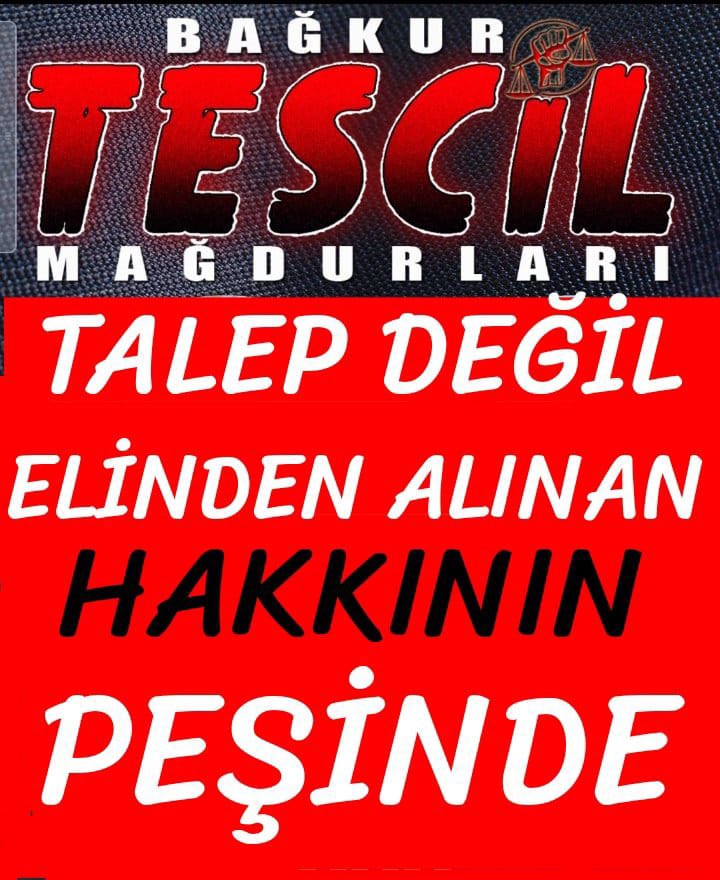 @isikhanvedat #ESNAFIN ÇALIŞMA HAYATI OLAN BAĞ-KUR TESCİL HAKKI 04.10.2000.TARİHİNDE HER NE KADAR HUKUKA UYDURULUP SİLİNMİŞ İSEDE,BU DURUM İNSANİ VE ADİL DEĞİL @RTErdogan @Akparti @dbdevletbahceli @MHP_Bilgi @memetsimsek @_cevdetyilmaz @MKalayci42 #1Mayıs #BagkurTescilMagdurları