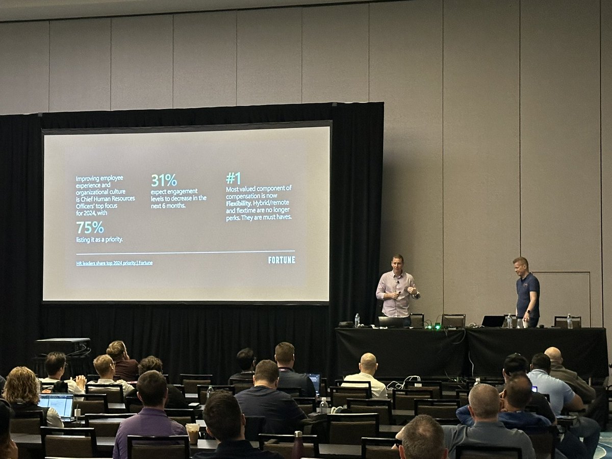 The power of #VivaConnections is being shared by Ed Averett and @vesajuvonen at the @M365CONF!! 

Lots of great resources and videos on this topic in the #Microsoft365 and #PowerPlatform Community! 💜🧡

aka.ms/community/home

#M365Conf #SharingIsCaring