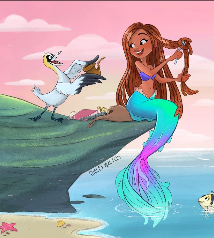 HAPPY MERMAY DAY 1!! 🐠 I did this illustration for my portfolio development with @astoundusagency a few months back! I’m still swooning over Halle Bailey as Ariel! 

#mermay2024 #mermay #mermaidillustration #kidlitart #hallebailey #thelittlemermaidfanart #ariel