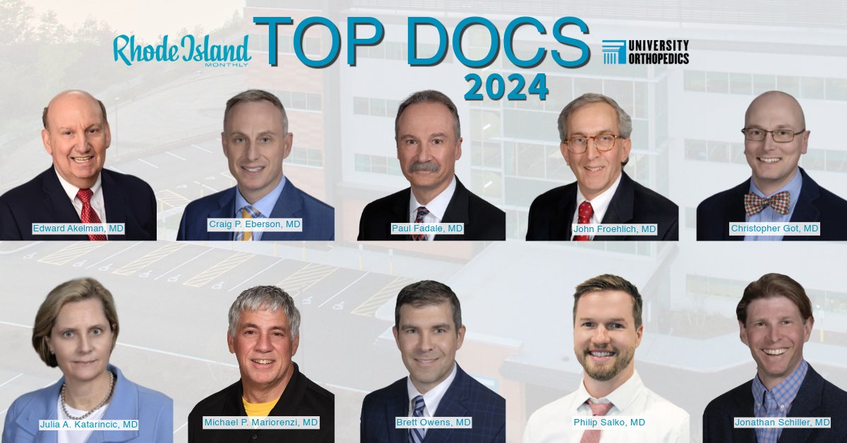 While many of you would agree all of our physicians are worthy of the honor, we'd like to congratulate the 10 @univortho doctors recognized in @RIMonthly 2024 #TopDocs issue. Well deserved!