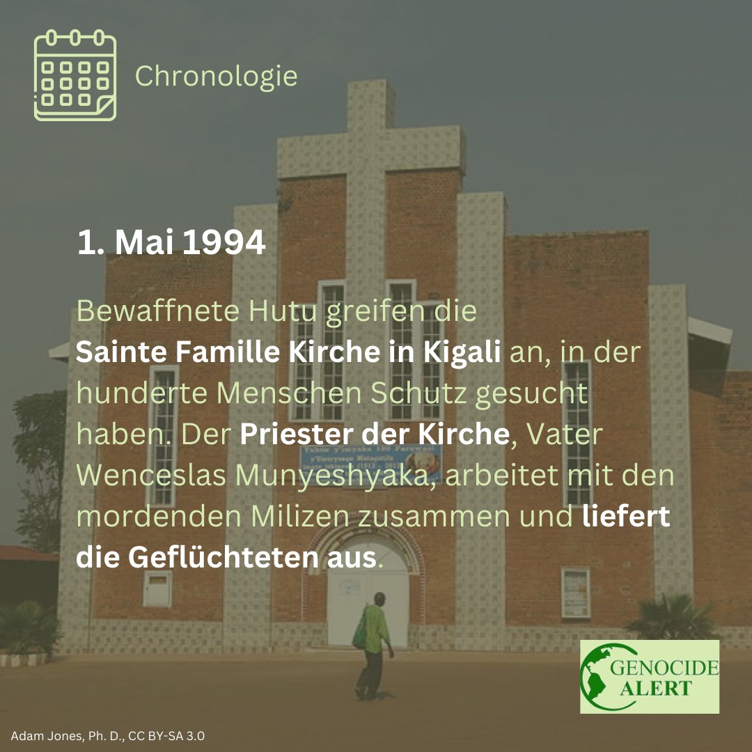 Tag 25/100
#100TageZusehen: Der Völkermord in #Ruanda 1994
#HeuteVor30Jahren
#OnThisDay #Kwibuka30 

Weitere Informationen: genocide-alert.de/projekte/100-t…

#VölkermordPrävention #KeinVergessen #genprev #Menschenrechte #NieWieder