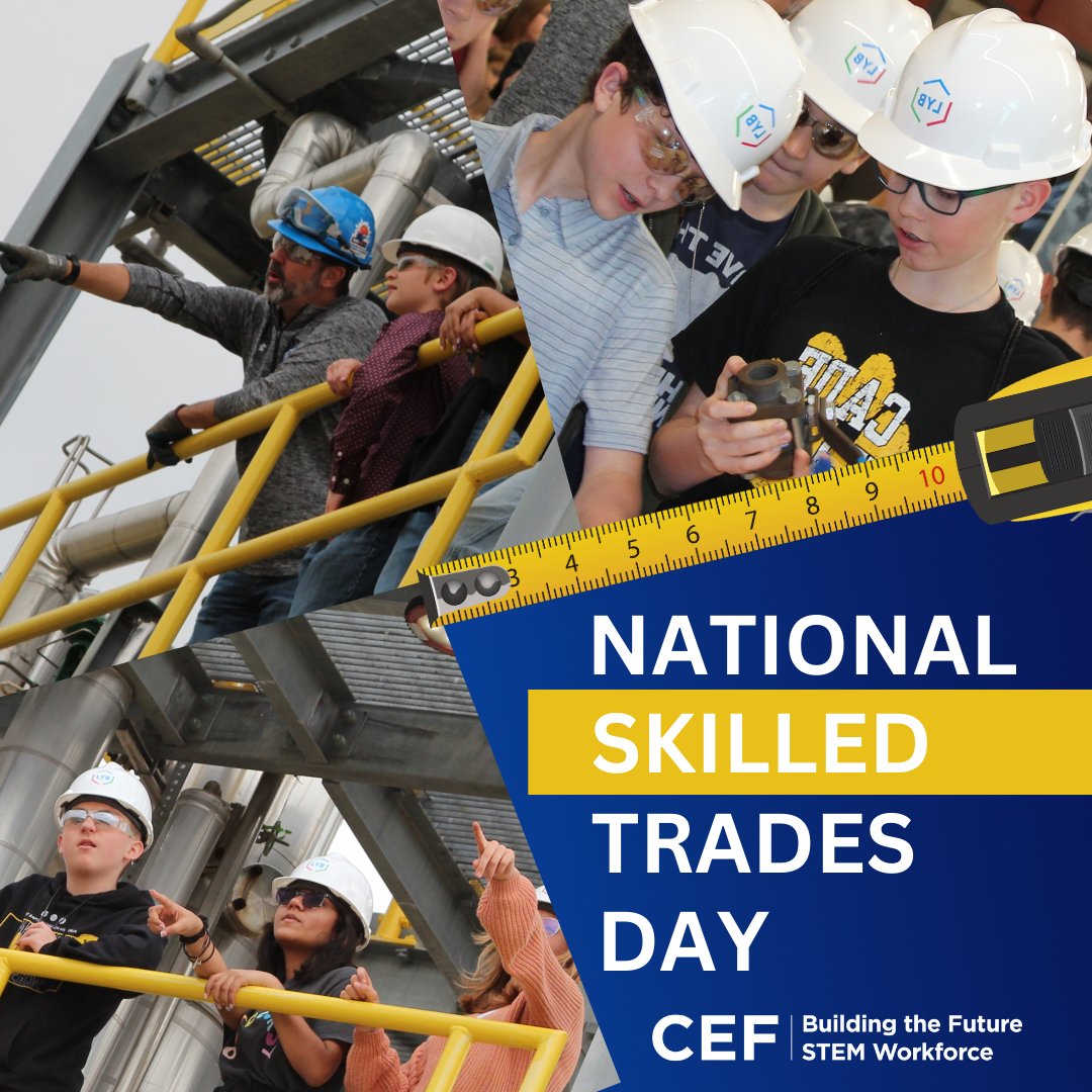 🌟 Happy National Skilled Trades Day!  CEF is proud that one of the ways our Challenge winners can use their scholarship money is to invest in trade certifications.

bit.ly/3QrTZvU

#NationalSkilledTradesDay #CEFChallenge  #STEM #Science #FutureWorkForce