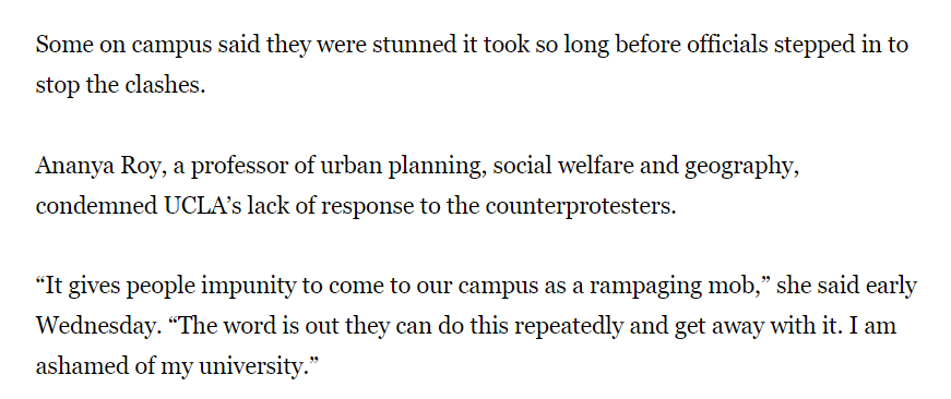 It sounds like this professor is complaining to the LA Times about the lack of a police presence on campus