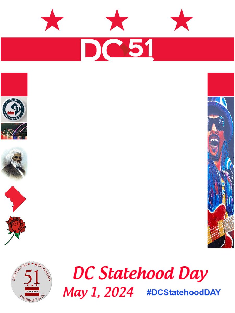 Use this frame with your photo and hashtag #DCStatehoodDay2024