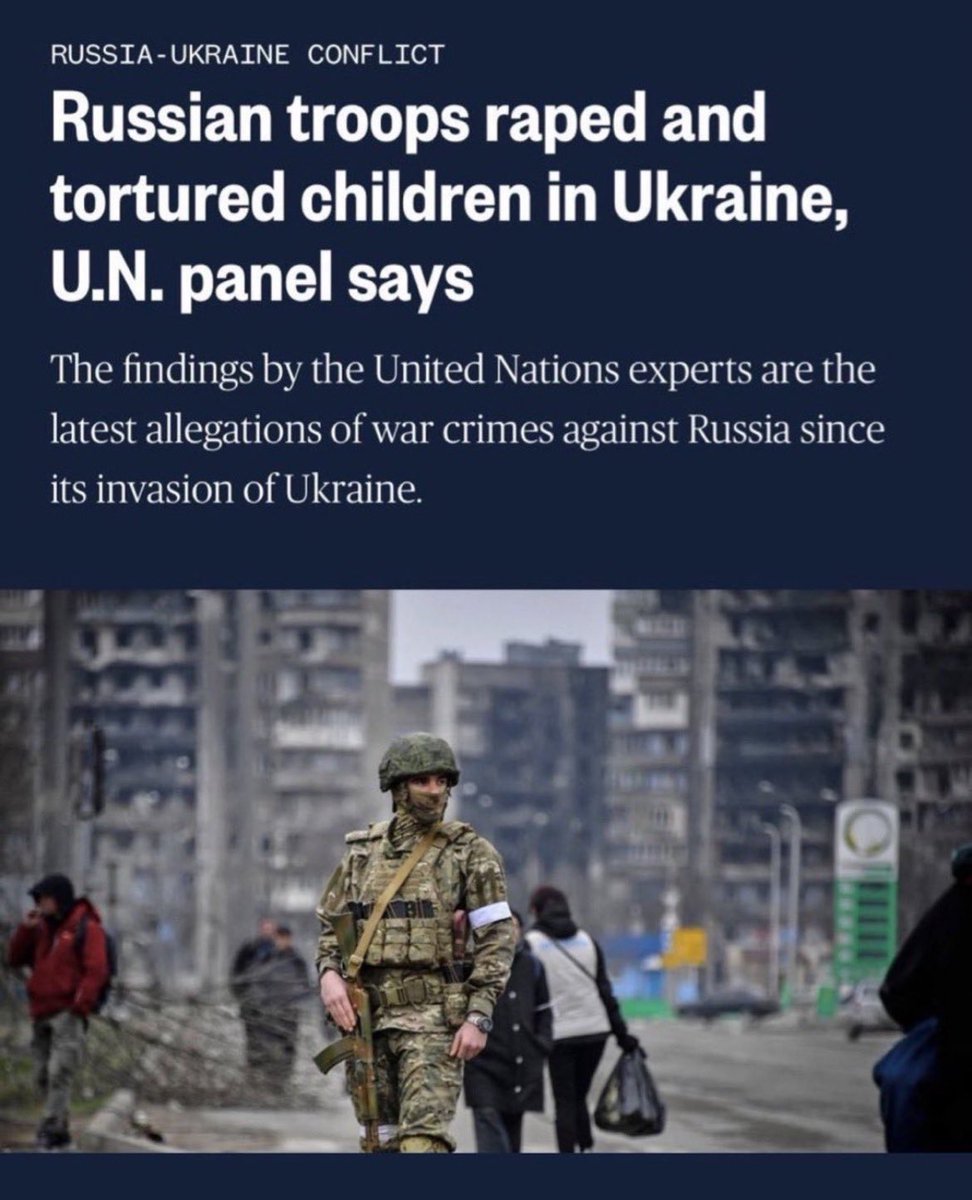 Russian troops raped and tortured children in Ukraine UN panel says. This is the horror that the self-styled advocates of peace want to have inflicted on millions of Ukrainians in the occupied areas. They are not advocates of peace. They are supporters of an utterly one-sided…