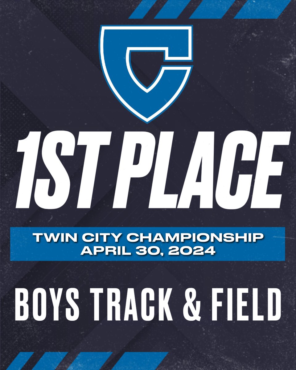 Shout out to the Boys Track & Field team on their 1st place finish at yesterday's Twin City Meet!  Check out the individual results here - athletic.net/TrackAndField/…   #IfItAintBlueItAintTrue #FullyCharged