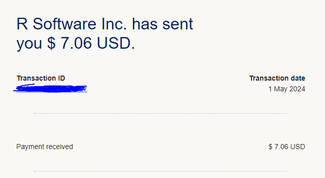 sampatsharma865's tweet image. This may not be much, but this is my first payment from selling an API. 😁