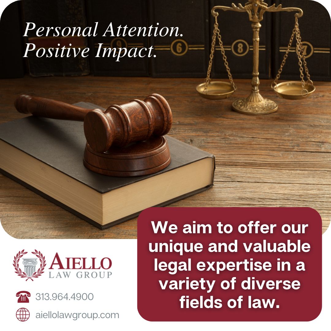 We aim to offer our unique and valuable legal expertise in a variety of diverse fields of law. 

🔗bit.ly/4cXGaPt
.
.
.
#aiellolawgroup #legalhelp #attorneysdetroit #lawyersdetroit #attorneysmichigan #lawyersmichigan