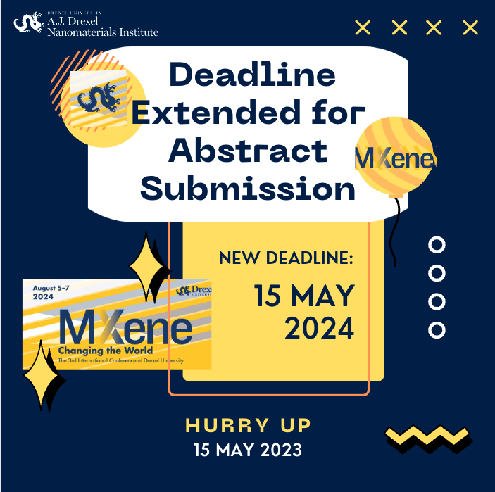 drexelnano's tweet image. 🚀 Elevate your research and expertise! The deadline for abstract submissions for the upcoming conference has been extended to May 15th, 2024. Don&apos;t miss this chance to showcase your work and network with professionals. 

#CallForAbstracts #ConferenceDeadline