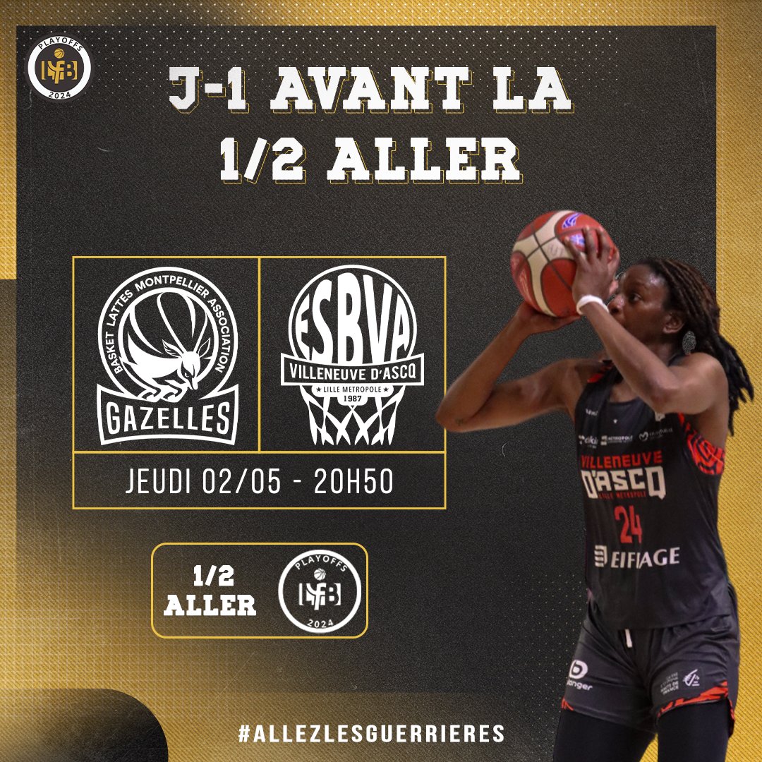 🚅 Les Guerrières ont pris la direction de Montpellier ce matin et affronteront le @BasketLMA demain soir à 20h50 au Palais des Sports de Lattes ! 🔜⚔️

#AllezLesGuerrières 🔴⚪️ #BasketLFB #PlayoffsLFB