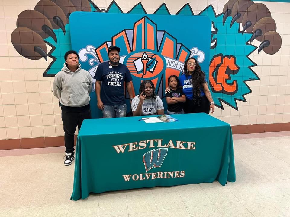 We are beyond proud and blessed congratulations <a href="/TravaresChapma5/">Travares Chapman</a>  <a href="/WHSathletes3300/">Westlake High School</a> signing day at westlake high school Westminster College here we come. One out one going in your next @TChpman
