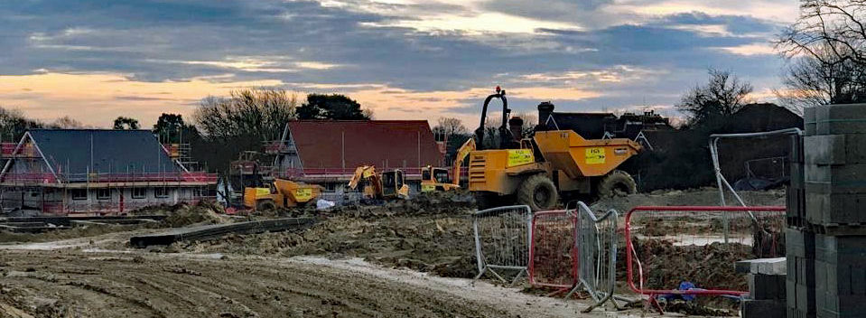 Some of our #diggers and #dumpers have been getting active on this new build #housing development, even in difficult site conditions. The Thwaites Ltd dumpers and Hyundai excavators are on long term hire and working in tandem to efficiently dig out and clear the site of debris.