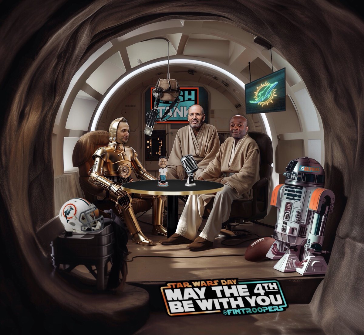 On behalf of your friends in a podcast network far, far, away...#MayThe4thBeWithYou @MiamiDolphins @ojmcduffie81 @WingfieldNFL @TeamLevit Shoutout to @fintroopers for another brilliant work of art!