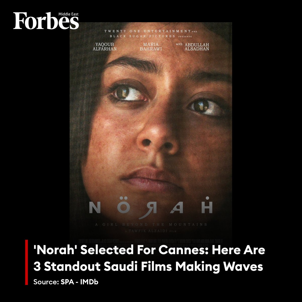 #SaudiArabia made its official debut in the 77th Cannes Film Festival selection for the first time with 'Norah,' a movie directed by Tawfik Al Zaidi, in its 'Un Certain Regard' section. Here’s a look at three standout Saudi films shining in the region.

#Forbes